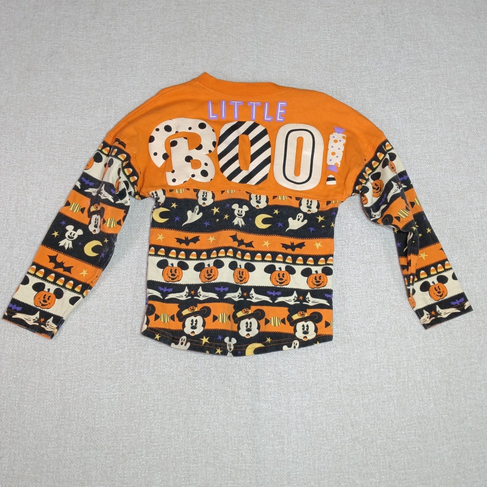 Disney Parks Spirit Jersey Kids Halloween Little Boo Mickey Orange XS 4